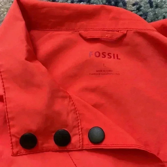 Fossil Bright orange lightweight windbreaker, large - Picture 4 of 7